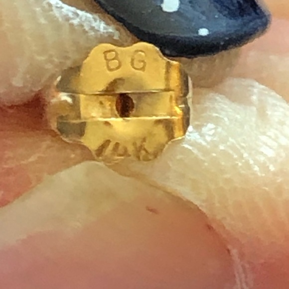 14KT GOLD & GENUINE ROUND OPAL YOUTH GIRLS  EARRINGS - Picture 10 of 15